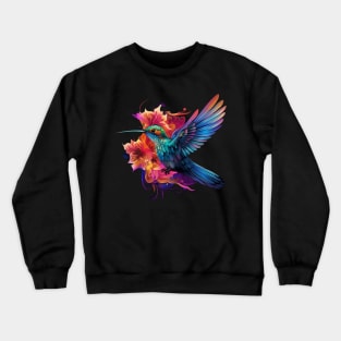 Vibrant Hummingbird Floral Fantasy Crewneck Sweatshirt